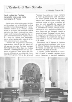 Prima pagina originale dell’articolo L’Oratorio di San Donato