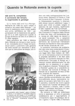 Prima pagina originale dell’articolo Quando la Rotonda aveva la cupola
