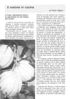 Prima pagina originale dell’articolo Il melone in cucina