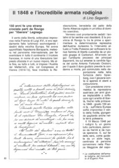 Prima pagina originale dell’articolo Il 1848 e l’incredibile armata rodigina