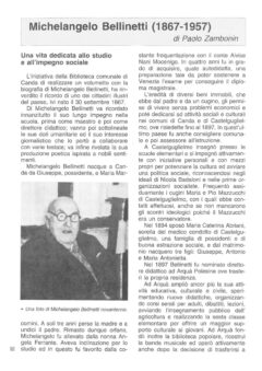 Prima pagina originale dell’articolo Michelangelo Bellinetti (1867-1957)