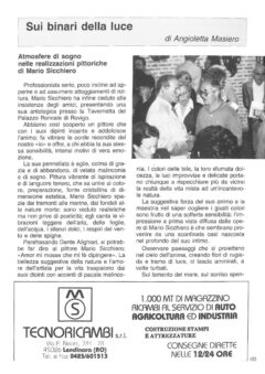 Prima pagina originale dell’articolo Sui binari della luce