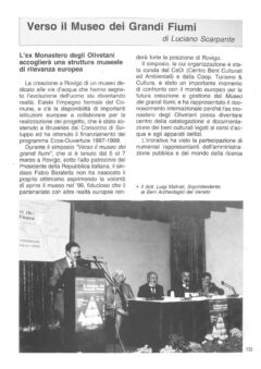 Prima pagina originale dell’articolo Verso il Museo dei Grandi Fiumi