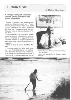 Prima pagina originale dell’articolo Il Parco al via