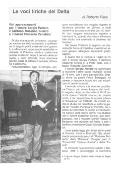 Prima pagina originale dell’articolo Le voci liriche del Delta