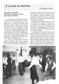 Prima pagina originale dell’articolo A scuola di manfrina