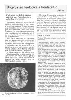 Prima pagina originale dell’articolo Ricerca archeologica a Pontecchio