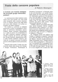 Prima pagina originale dell’articolo Festa della canzone popolare