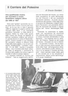 Prima pagina originale dell’articolo Il Corriere del Polesine