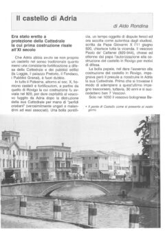 Prima pagina originale dell’articolo Il castello di Adria