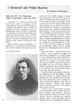 Prima pagina originale dell’articolo I miracoli del Frate Buono