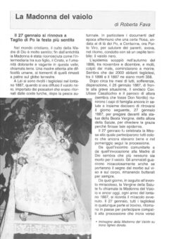 Prima pagina originale dell’articolo La Madonna del vaiolo