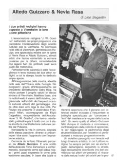 Prima pagina originale dell’articolo Altedo Guizzaro & Nevia Rasa