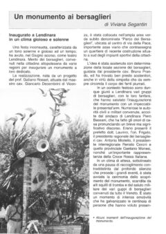 Prima pagina originale dell’articolo Un monumento ai bersaglieri