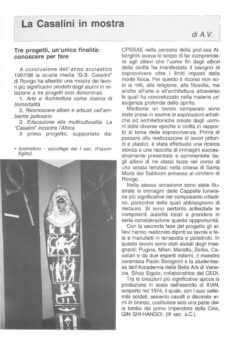 Prima pagina originale dell’articolo La Casalini in mostra
