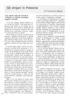 Prima pagina originale dell’articolo Gli zingari in Polesine