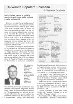 Prima pagina originale dell’articolo Università Popolare Polesana
