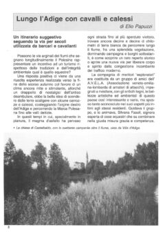 Prima pagina originale dell’articolo Lungo l’Adige con cavalli e calessi