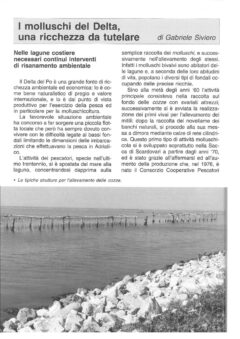 Prima pagina originale dell’articolo I molluschi del Delta, una ricchezza da tutelare