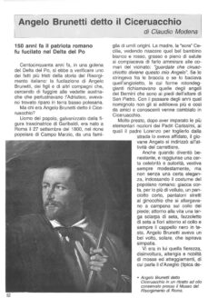 Prima pagina originale dell’articolo Angelo Brunetti detto il Ciceruacchio