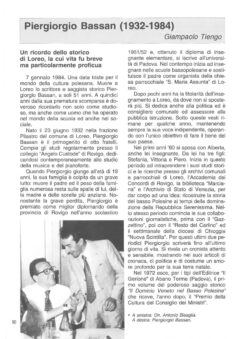 Prima pagina originale dell’articolo Piergiorgio Bassan (1932-1984)