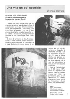 Prima pagina originale dell’articolo Una vita un po’ speciale