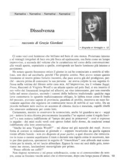 Prima pagina originale dell’articolo Dissolvenza
