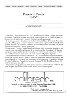 Prima pagina originale dell’articolo Premio di Poesia “Alfa”