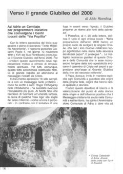 Prima pagina originale dell’articolo Verso il grande Giubileo del 2000