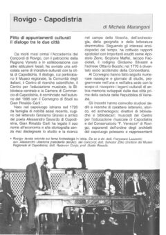 Prima pagina originale dell’articolo Rovigo – Capodistria