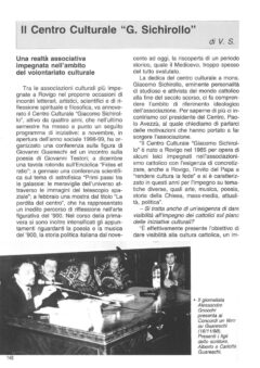 Prima pagina originale dell’articolo Il Centro Culturale “G. Sichirollo”