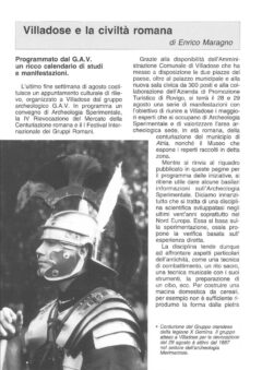 Prima pagina originale dell’articolo Villadose e la civiltà romana