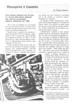 Prima pagina originale dell’articolo Riscoprire il Castello