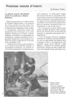 Prima pagina originale dell’articolo Preziose vedute d’interni