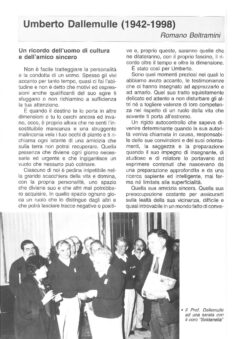 Prima pagina originale dell’articolo Umberto Dallemulle (1942-1998)