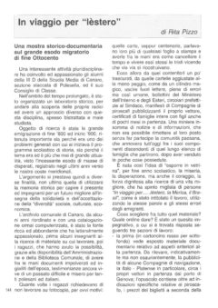 Prima pagina originale dell’articolo In viaggio per “lèstero”