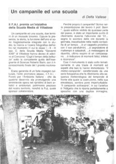 Prima pagina originale dell’articolo Un campanile ed una scuola