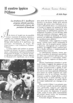 Prima pagina originale dell’articolo Il centro ippico l’Olmo