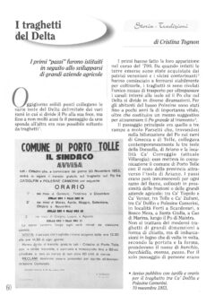Prima pagina originale dell’articolo I traghetti del Delta