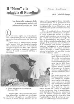 Prima pagina originale dell’articolo Il “Moro” e la spiaggia di Rosolina