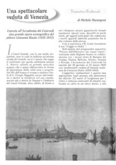 Prima pagina originale dell’articolo Una spettacolare veduta di Venezia