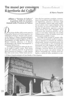 Prima pagina originale dell’articolo Tre musei per conoscere il territorio dei Colli