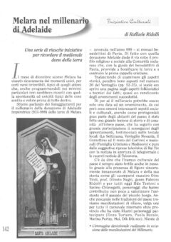 Prima pagina originale dell’articolo Melara nel millenario di Adelaide