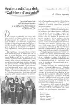Prima pagina originale dell’articolo Settima edizione del “Gabbiano d’argento”