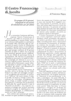Prima pagina originale dell’articolo Il Centro Francescano di Ascolto