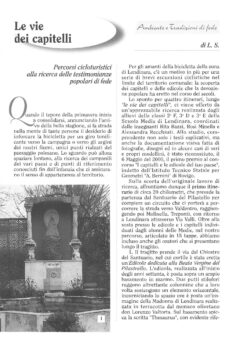 Prima pagina originale dell’articolo Le vie dei capitelli