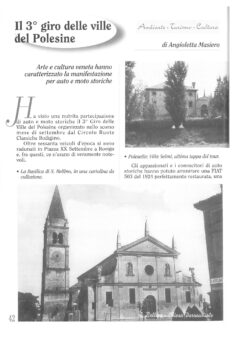 Prima pagina originale dell’articolo Il 3 ° giro delle ville del Polesine