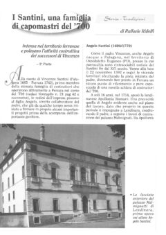 Prima pagina originale dell’articolo I Santini, una famiglia di capomastri del ‘700