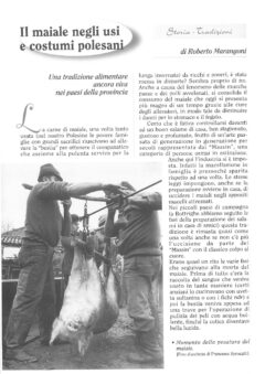 Prima pagina originale dell’articolo Il maiale negli usi e costumi polesani