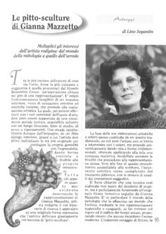 Prima pagina originale dell’articolo Le pitto-sculture di Gianna Mazzetto